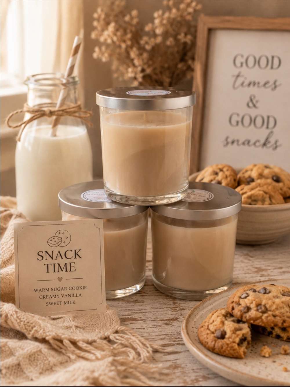 Vanilla Cream Scented Jar Candle - Beige